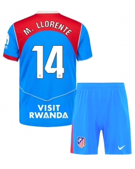 Billige Fotballdrakt Atletico Madrid Marcos Llorente #14 Replika Tredjedraktsett Barn 2025-26 Kortermet (med bukser)